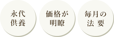 永代供養 価格が明瞭 毎月の法要